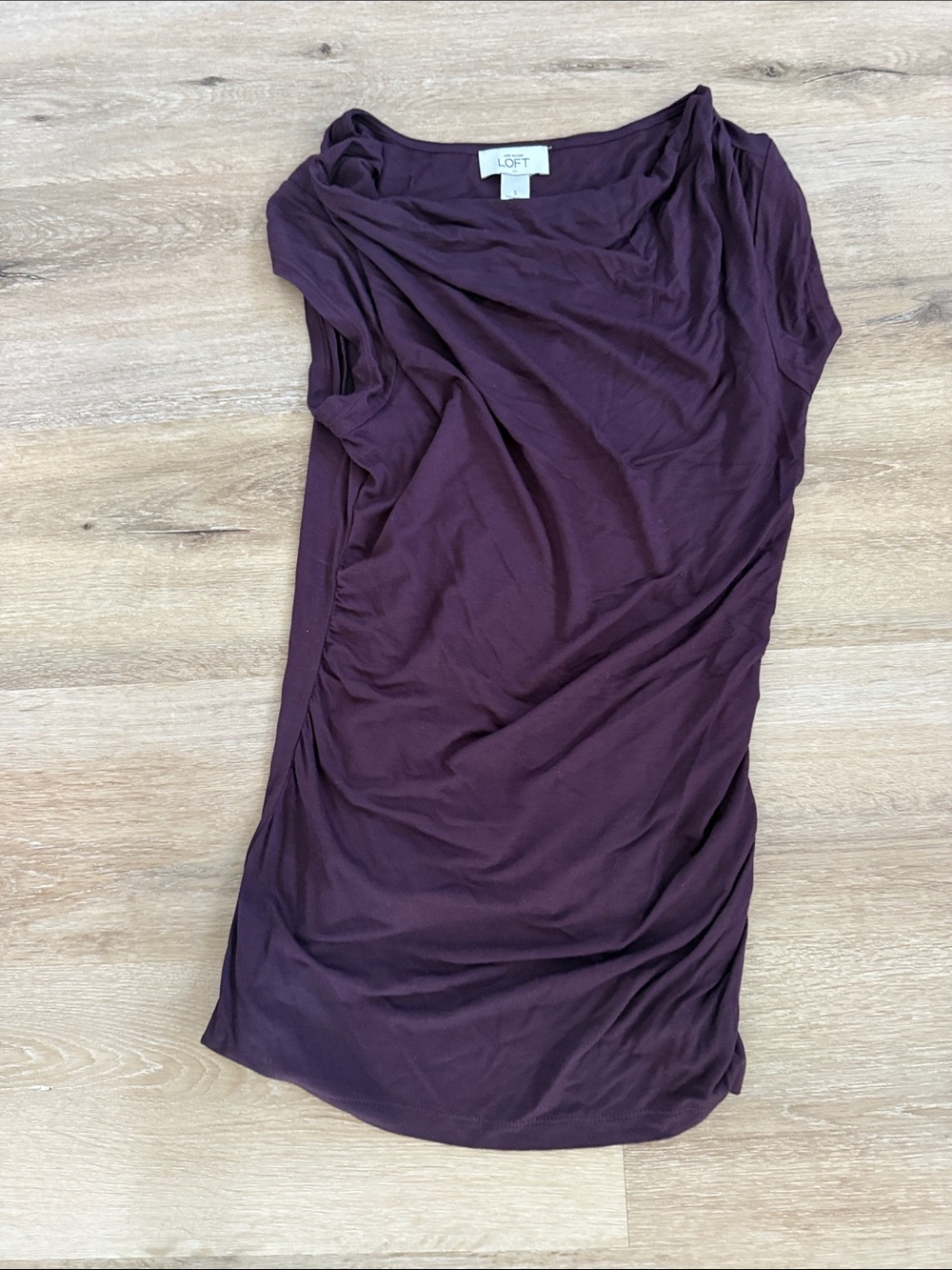 LOFT Sleeveless Draped Tank Top - Deep Plum